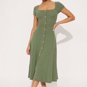 Fashion Nova Olive Midi Dress